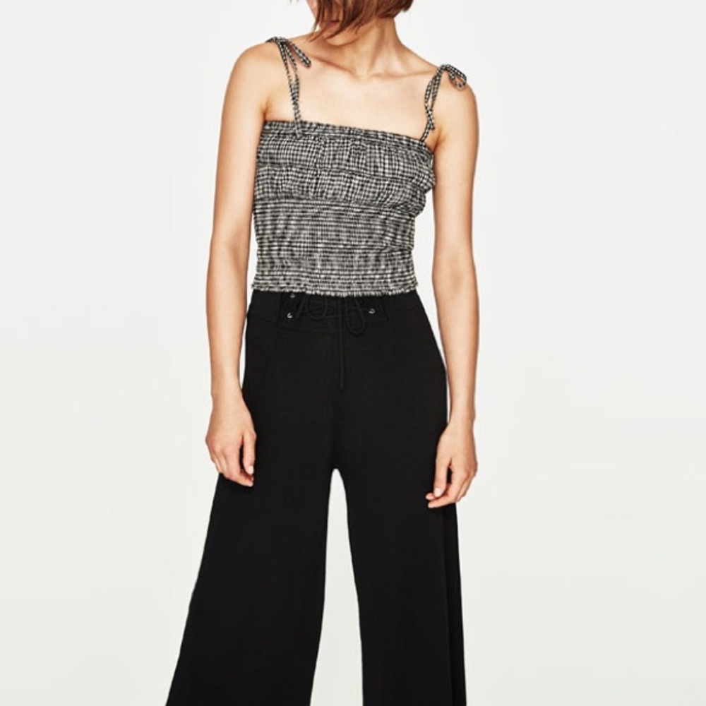 Zara gingham fitted tank top